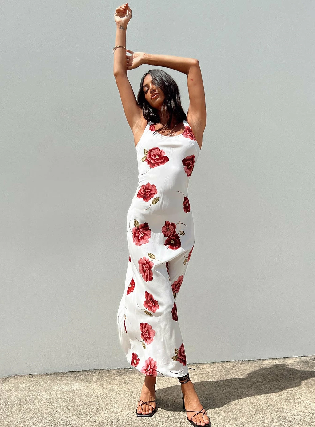 Princess Polly Lower Impact Malina Maxi Dress Red Multi Red Multi