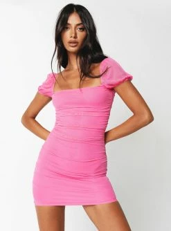 Princess Polly Lower Impact Charvi Mini Dress Pink Pink