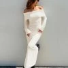 Princess Polly Lower Impact Louden Off The Shoulder Maxi Dress Cream Cream