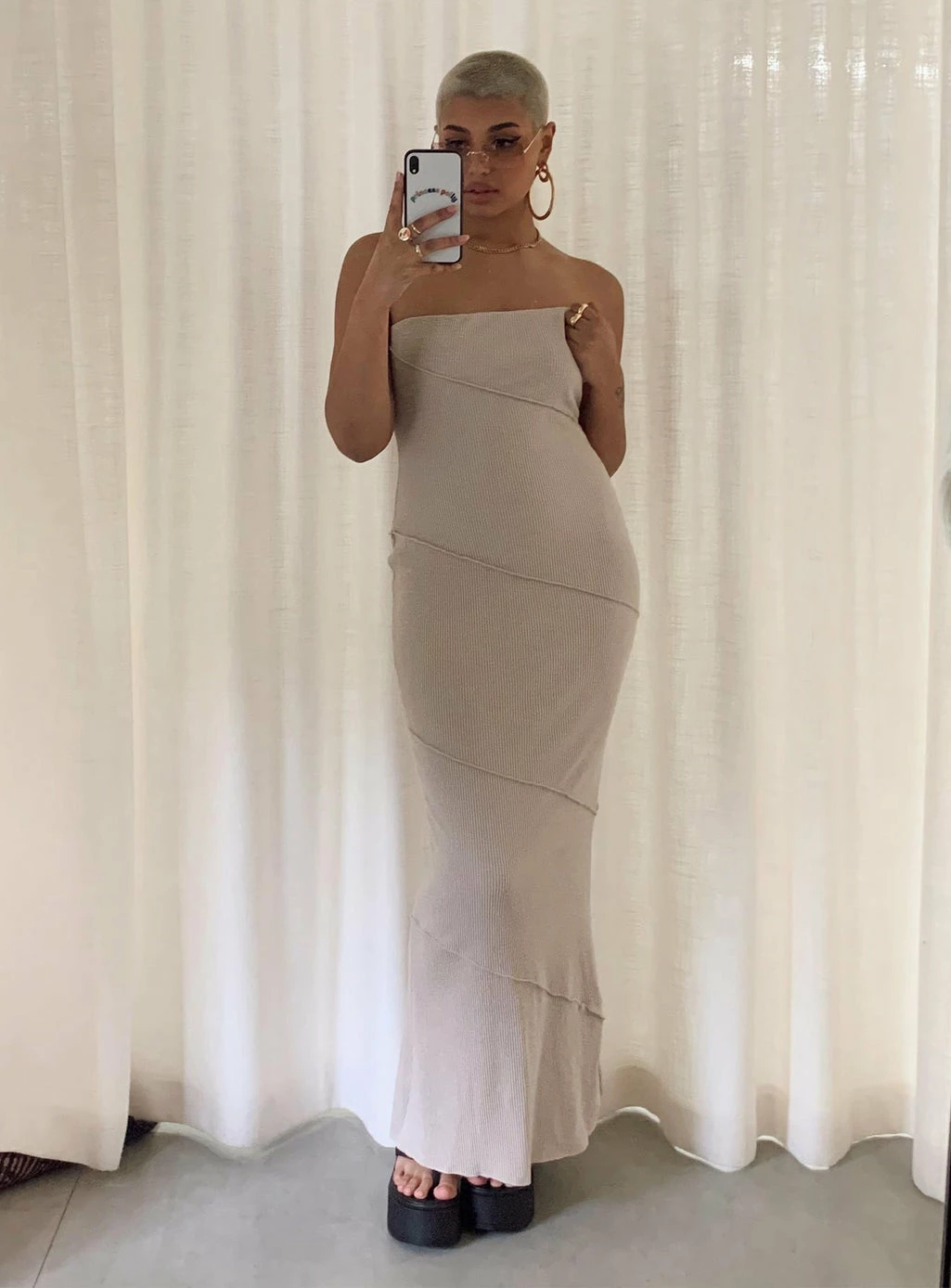 Princess Polly Oscar Midi Dress Beige Beige - Image 10