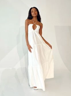Princess Polly Lincoln Maxi Dress White White