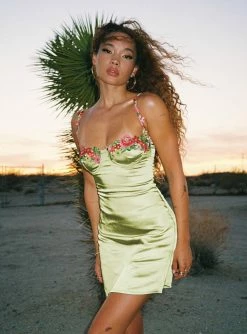 Princess Polly Kenzie Mini Dress Green Green