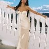 Princess Polly Kinney Strapless Maxi Dress Cream Cream