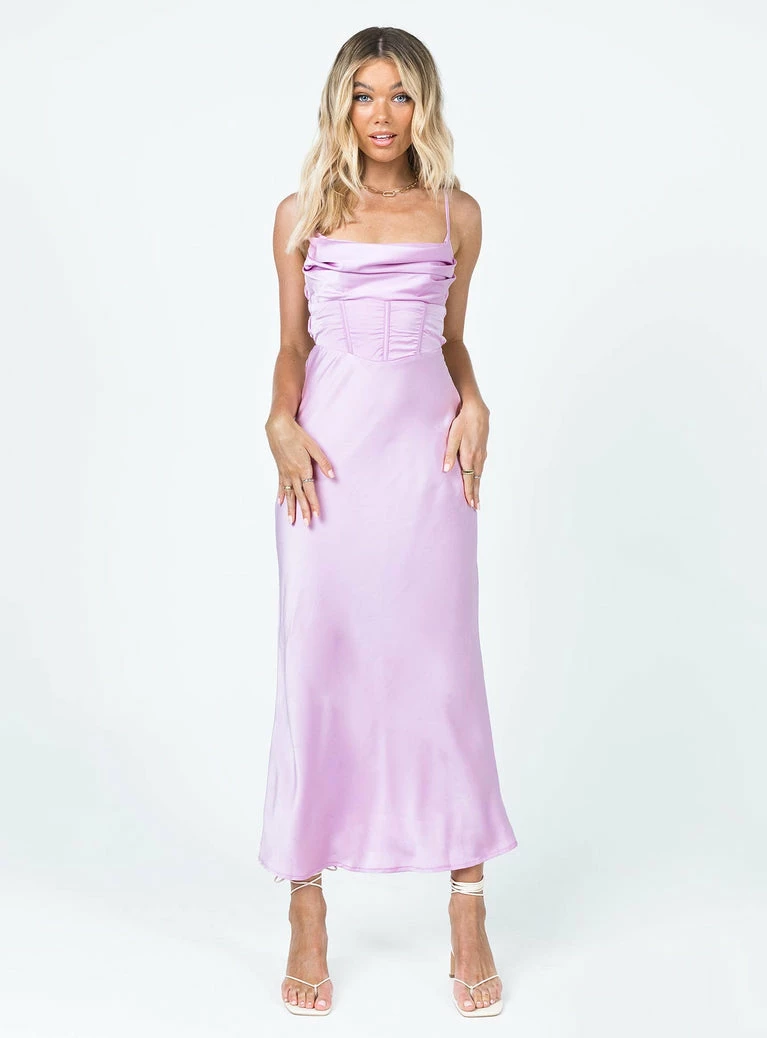 Princess Polly Lillie Midi Dress Purple Purple 5 Princess Polly Lillie Midi Dress Purple Purple - Image 5