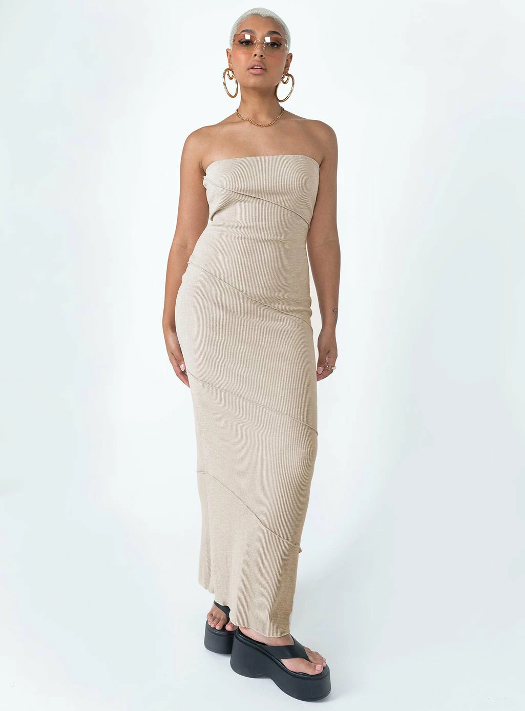 Princess Polly Oscar Midi Dress Beige Beige - Image 6