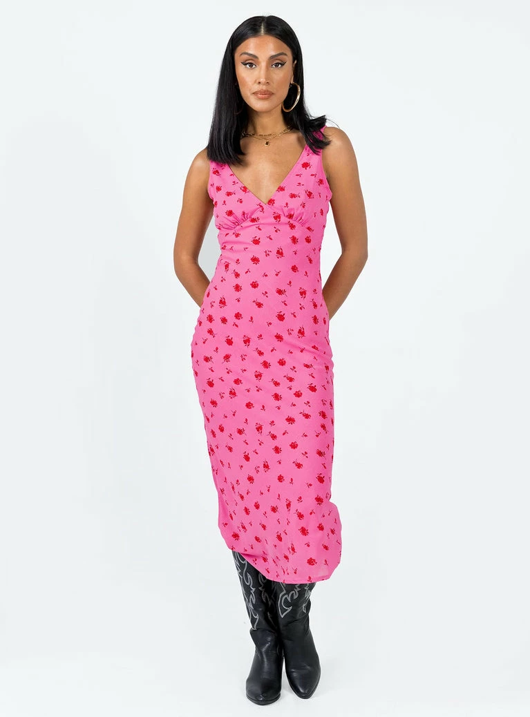Princess Polly Sariah Midi Dress Pink Floral Pink - Image 9