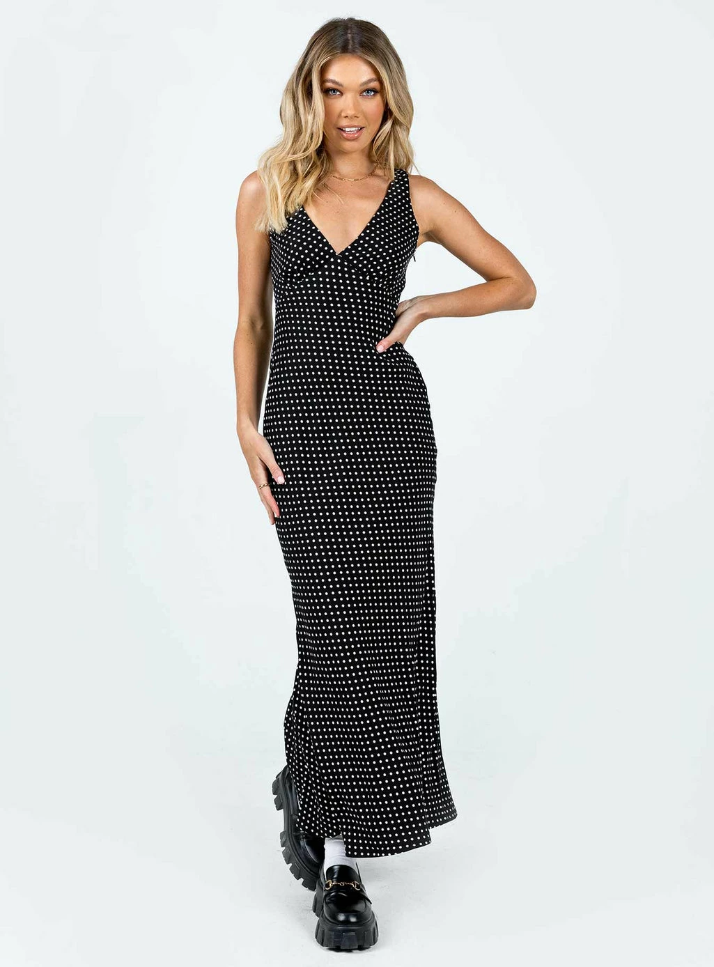Princess Polly Nellie Maxi Dress Black Polka Dot Black Polka Dot - Image 3