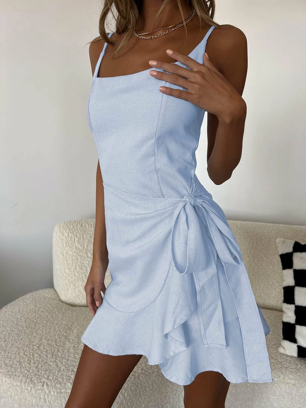 Princess Polly Cottage Hill Mini Dress Baby Blue Baby Blue - Image 10