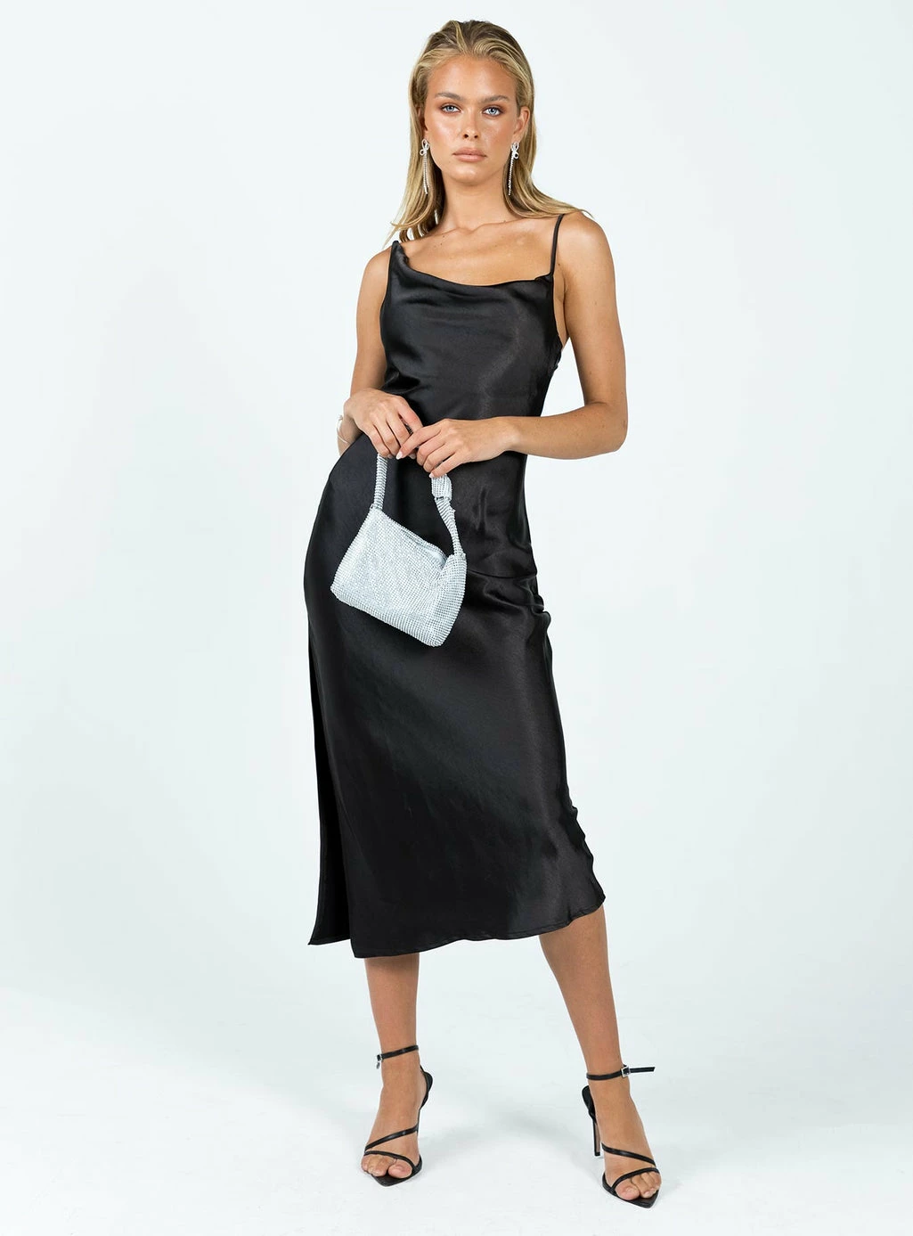 Princess Polly Lower Impact Zamora Midi Dress Black Black - Image 3