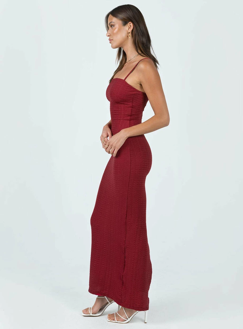 Princess Polly Buella Midi Dress Burgundy Burgundy - Image 3