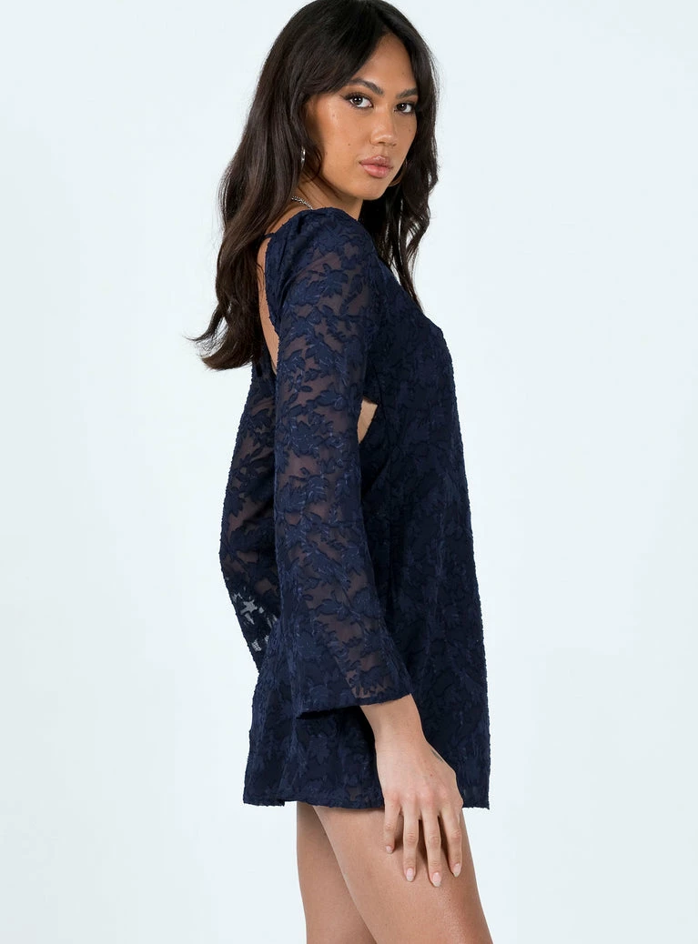 Princess Polly Eryn Long Sleeve Mini Dress Navy Navy - Image 10
