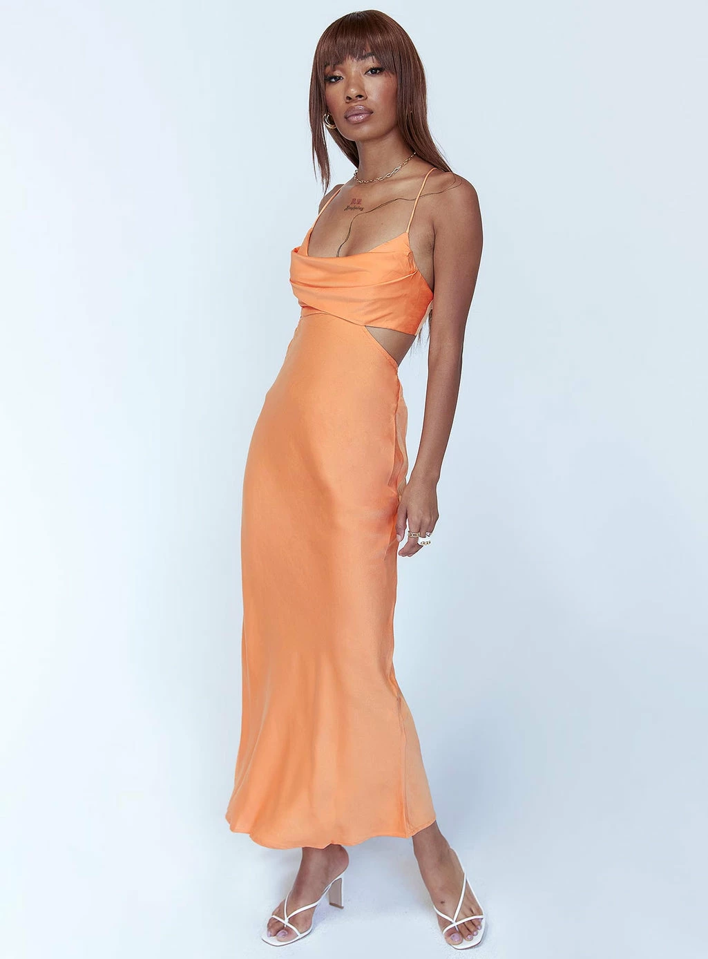 Princess Polly Giselle Midi Dress Orange Orange - Image 4