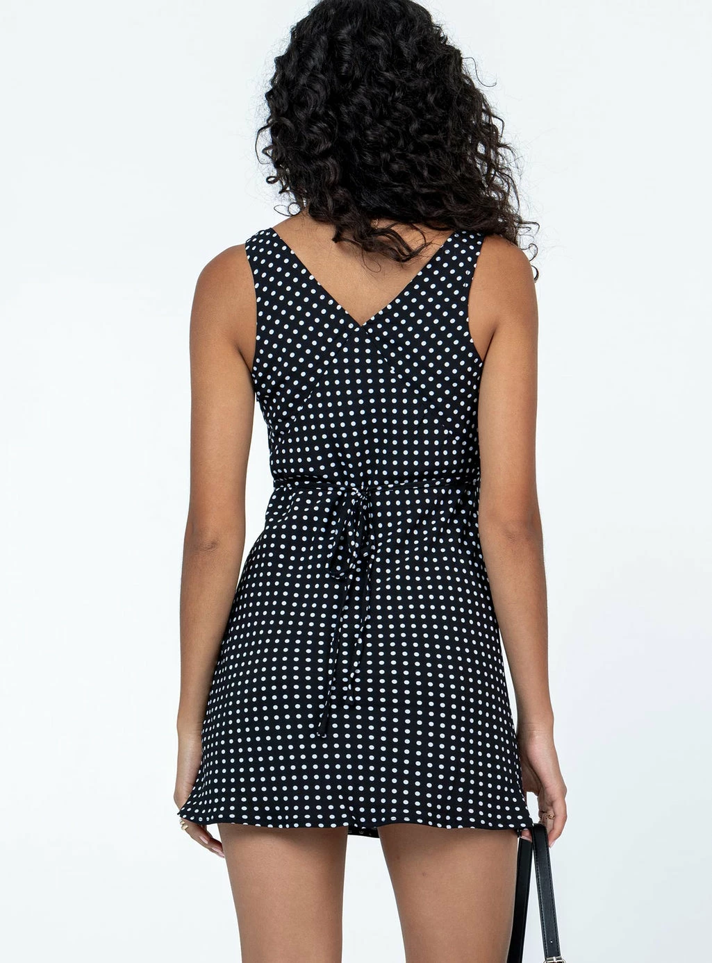Princess Polly Nellie Mini Dress Black Polka Dot Black Polka Dot - Image 5