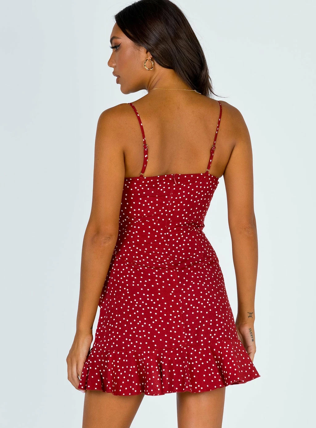 Princess Polly Caesura Mini Dress Wine Wine - Image 5