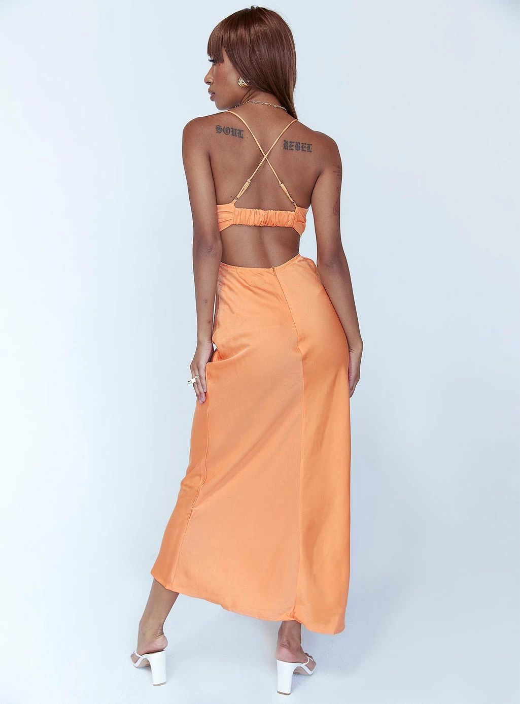 Princess Polly Giselle Midi Dress Orange Orange - Image 5