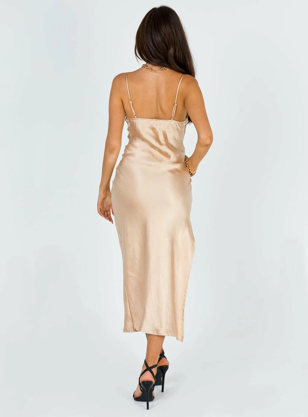 Princess Polly Lower Impact Zamora Midi Dress Champagne Champagne - Image 8