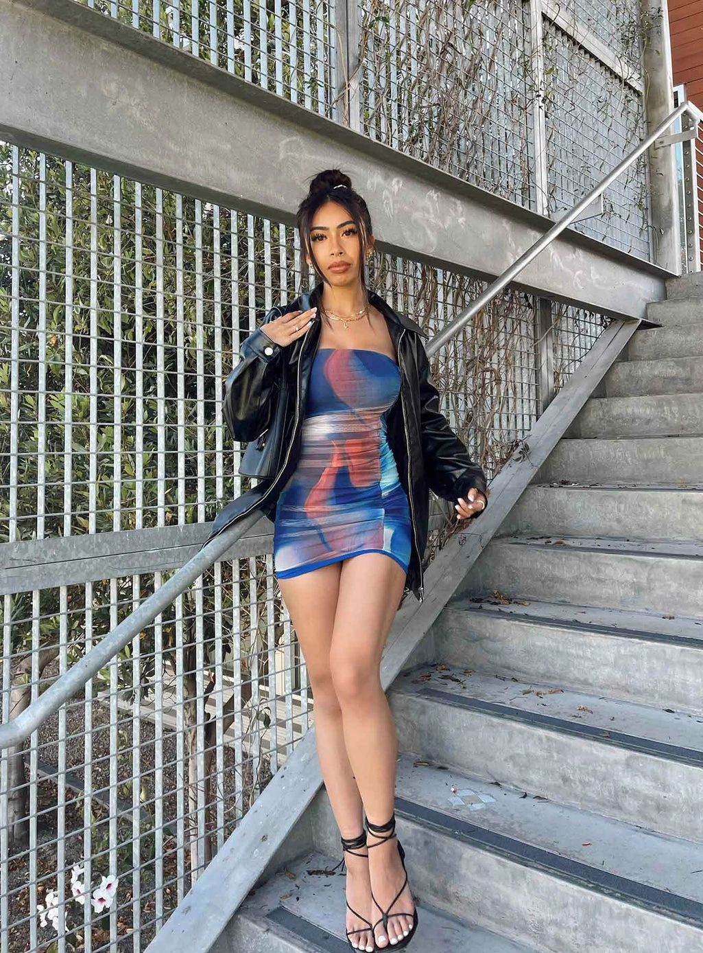 Princess Polly Micah Mini Dress Blue Multi Blue - Image 14