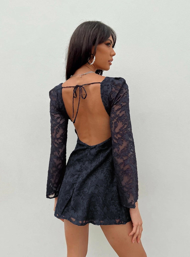 Princess Polly Eryn Long Sleeve Mini Dress Navy Navy - Image 12