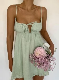 Princess Polly Empress Of Love Mini Dress Sage Sage