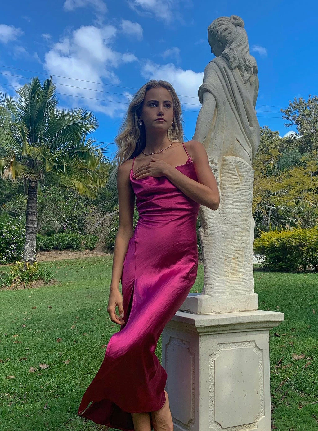 Lioness Walk The Line Midi Dress Magenta Magenta - Image 12